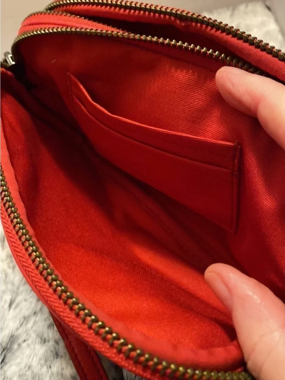 Coach Material 2 Zipper Crossbody Red Gunmetal Detail New With Tag!♥️♥️♥️